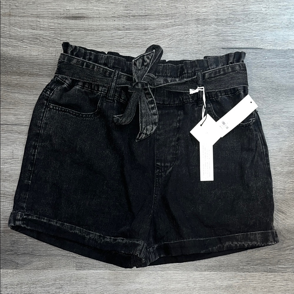 Francesca's Collections Black Jean Shorts Casual Distressed